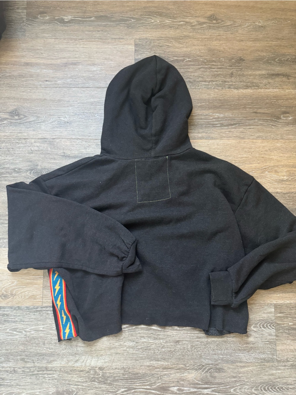 Aviator Nation Bolt Stripe Cropped Hoodie Sweater Sz S - Picture 4 of 4